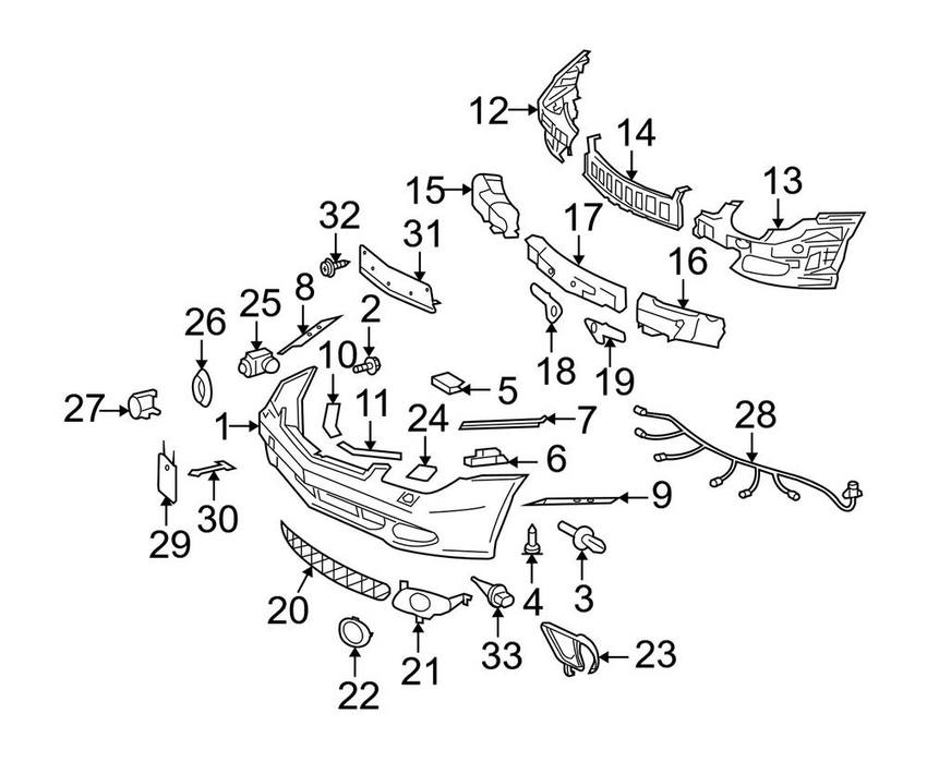 Mercedes Foglight Bracket - Passenger Side 2198850414